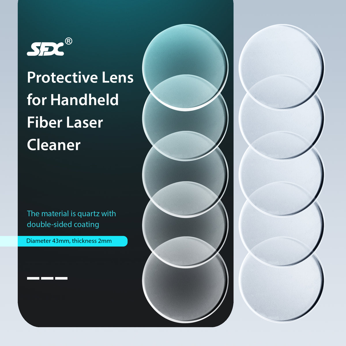 3 Pcs/10 Pcs SFX Protective Lens for 1500W/2000W/3000W Laser Cleaning Machine Laser Rust Remover