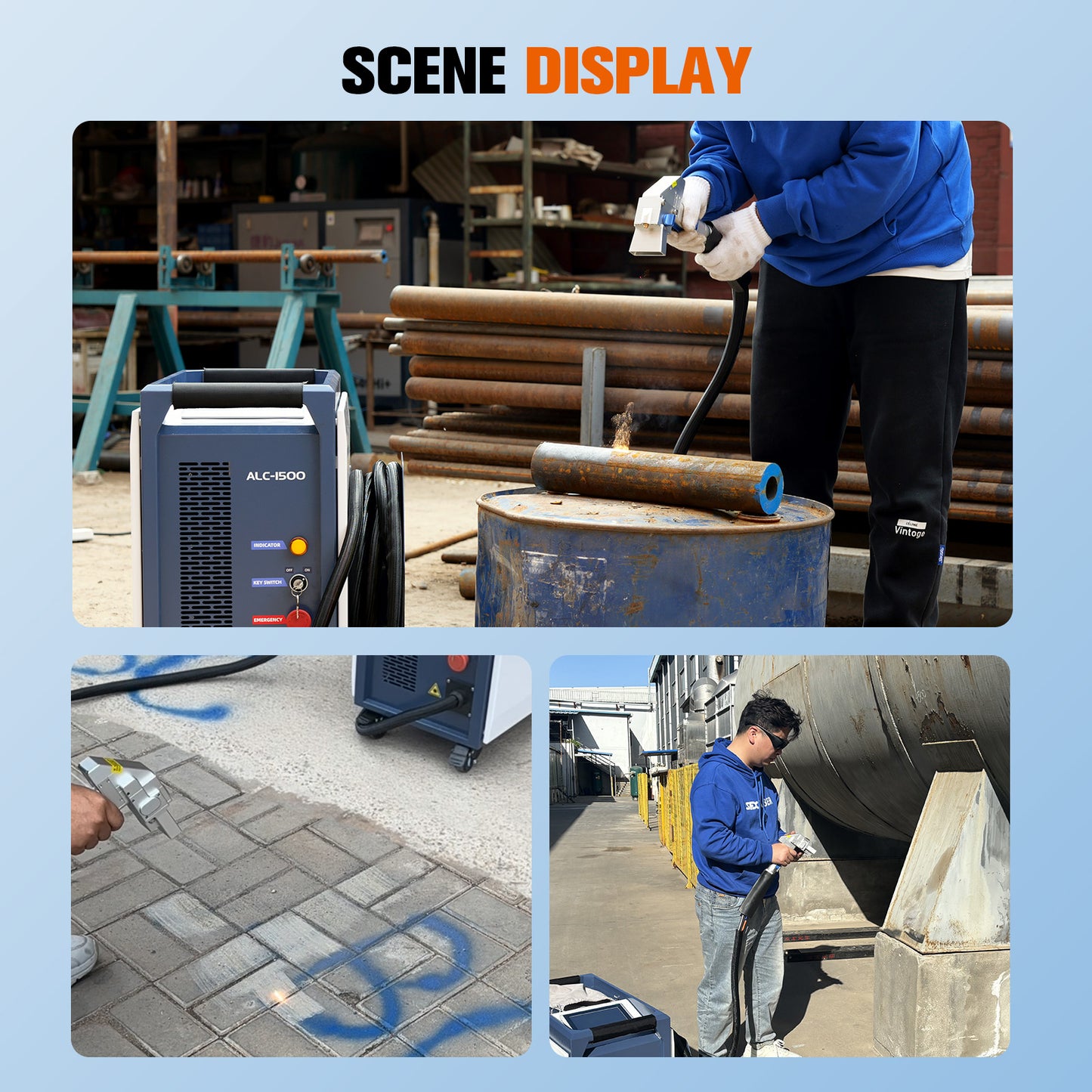 SFX Air-cooled Continuous Laser Cleaning Machine ALC-1500 High Efficiency for Rust Paint Oil Stains