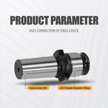 B16-GT12 Drill Chuck Adapter and Connecting Rod Holding Shank for M16R Electric Tapping Machine