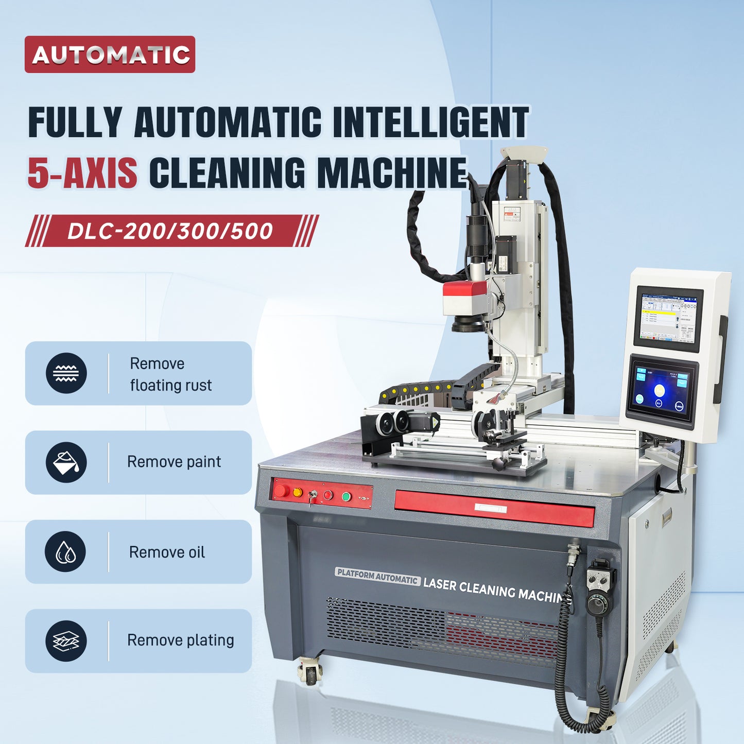 SFX 300W/500W Automatic Laser Cleaning Machine 3/5 Axis for Rust Paint Oil Zinc Plating Removal