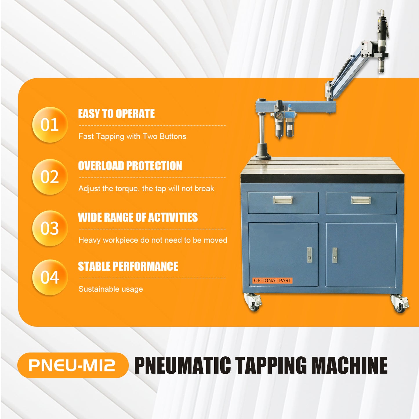 SFX High Precision Pneumatic Tapping Machine M3-M12 Fast Tapping & High Efficiency