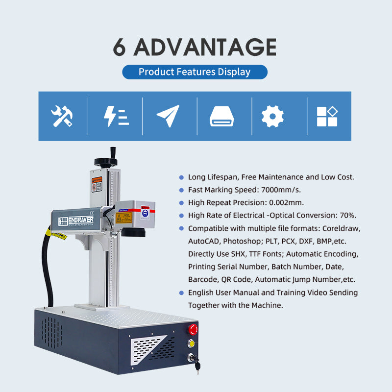 Desktop Fiber Laser Marking Machine Fiber Laser Engraver SFX20/30/50GS Handheld Laser Marking Machine JPT RED Dot Pointer