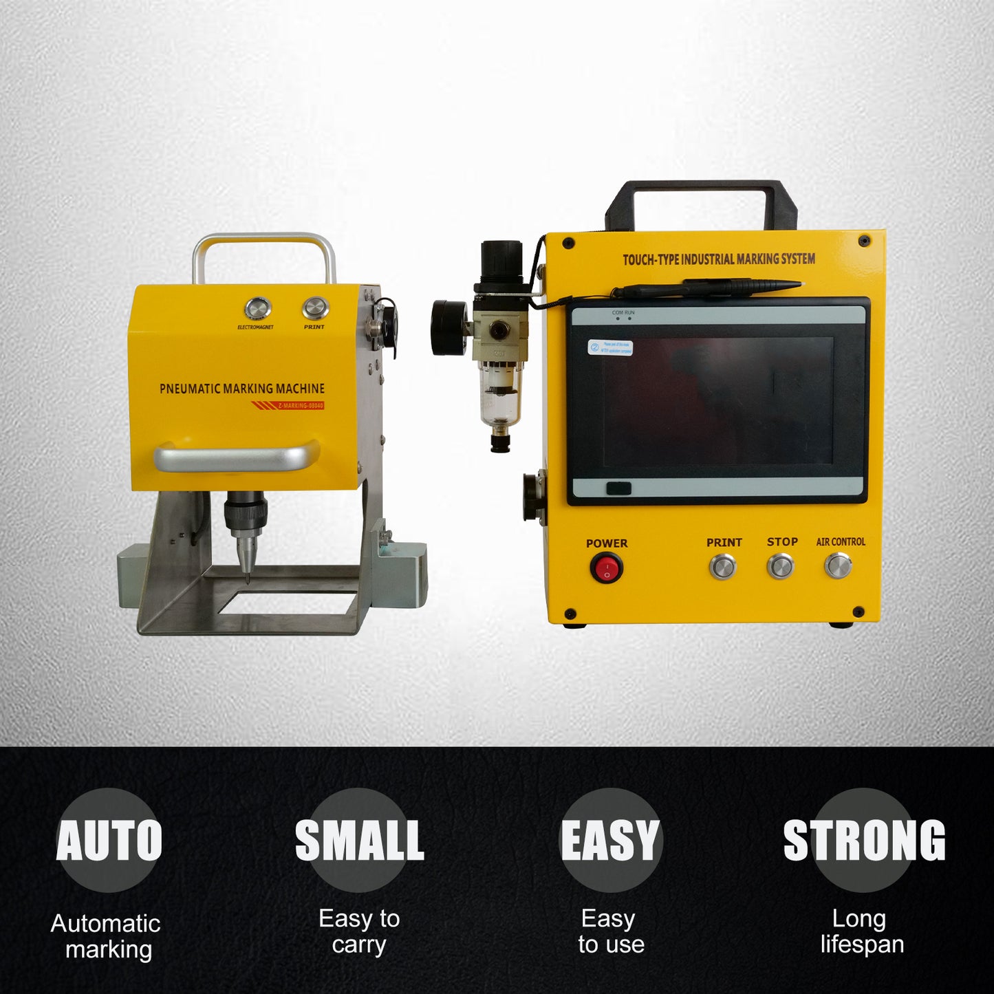 SFX Pneumatic Dot Peen Marking Machine 80*40/120*50/150*80mm Metal Dot Peen Engraving Machine