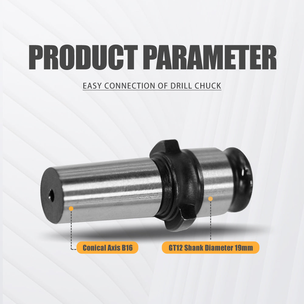 B16-GT12 Drill Chuck Adapter and Connecting Rod Holding Shank for M16R Electric Tapping Machine
