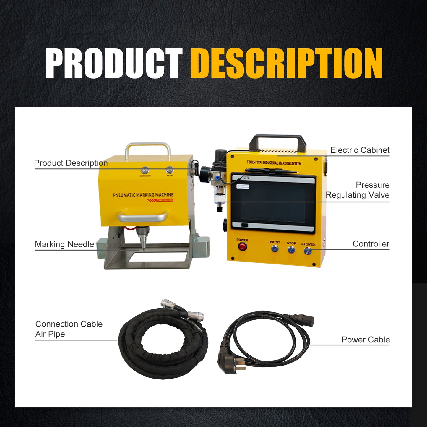 SFX Pneumatic Dot Peen Marking Machine 80*40/120*50/150*80mm Metal Dot Peen Engraving Machine