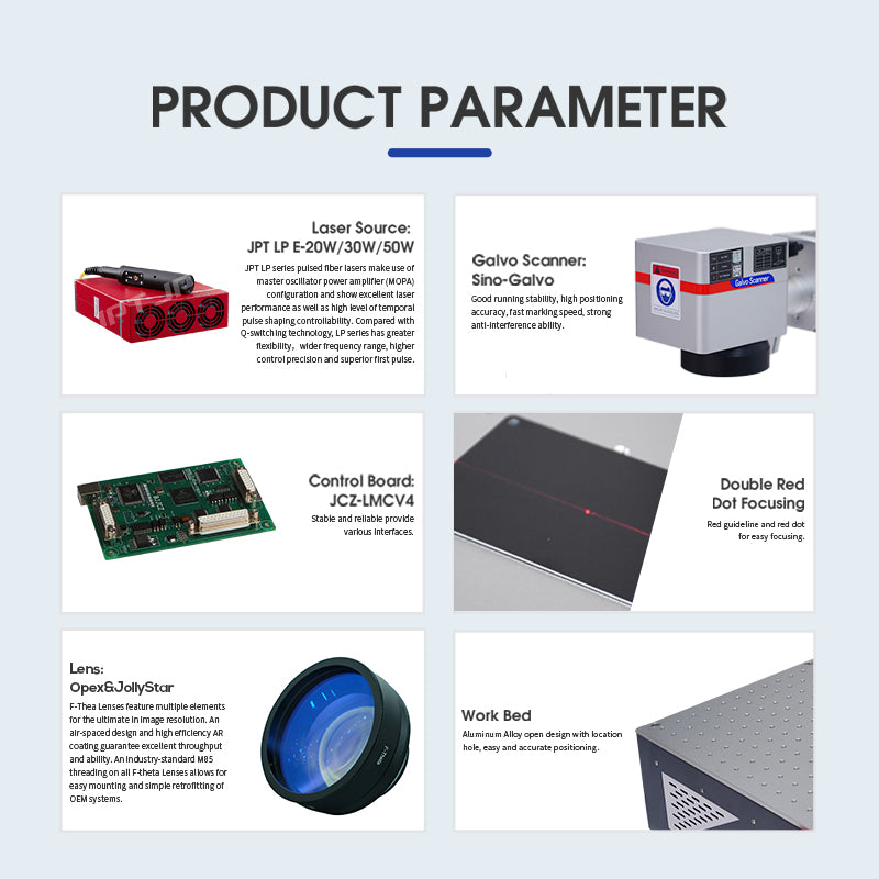 Desktop Fiber Laser Marking Machine Fiber Laser Engraver SFX20/30/50GS Handheld Laser Marking Machine JPT RED Dot Pointer