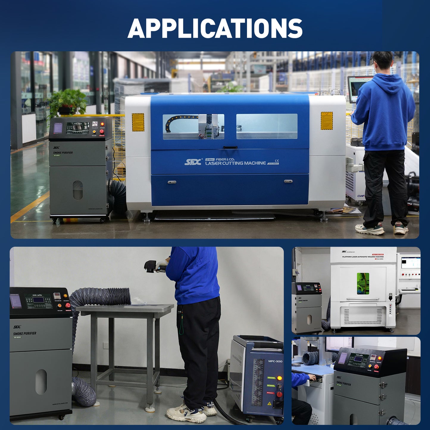 SFX 1200W Smoke Purifier for Laser Cleaning & Welding | 99.9% High-Efficiency Fume Extraction
