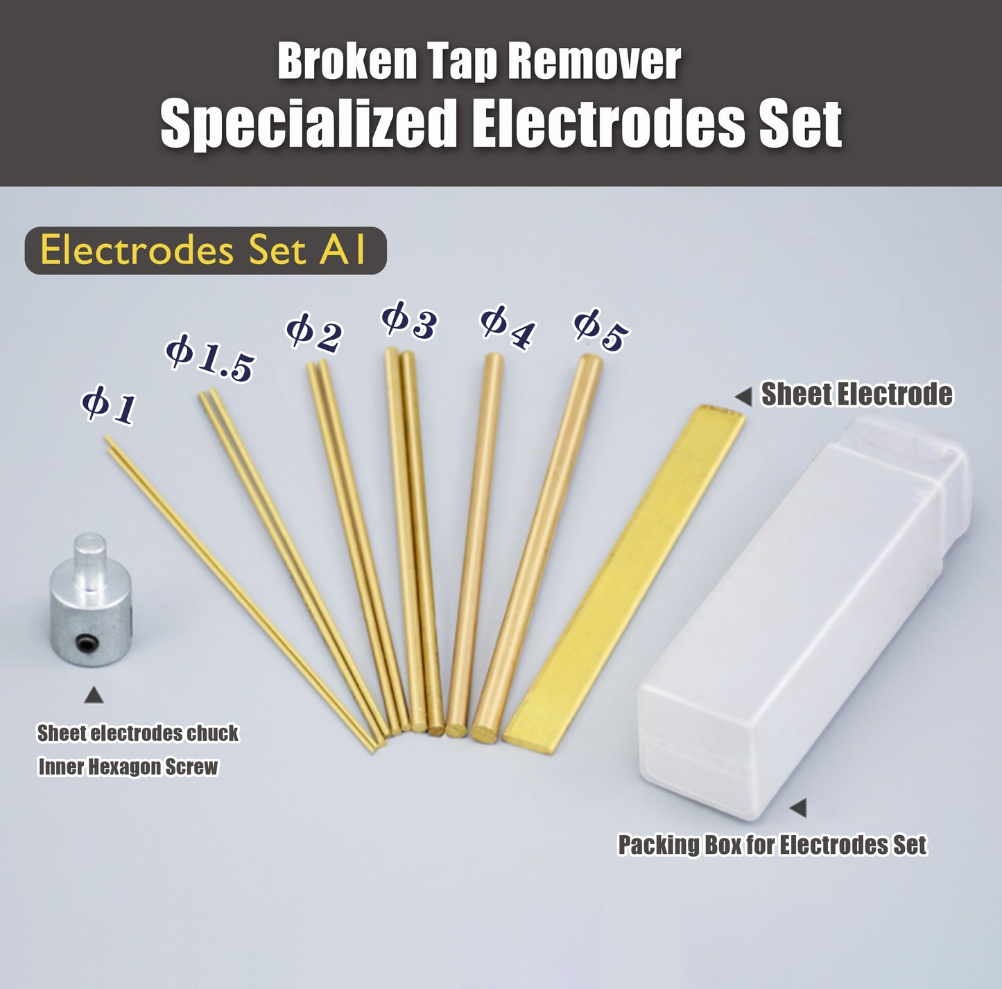 1 Set Electrode Set A1 Brass Bar Rod /Sheet Electrode for EDM-8C and EDM-2000B