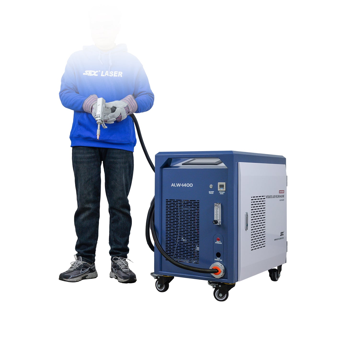 Máquina de soldadura láser portátil SFX de 1400 W, 3 en 1, soldadora láser de mano integrada