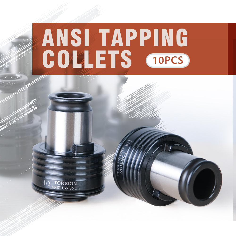 TC820 ANSI Collets 10 pcs ANSI Tapping Collet Chuck TC820 Tapping Adapters for M24HR Electric Tapping Machine