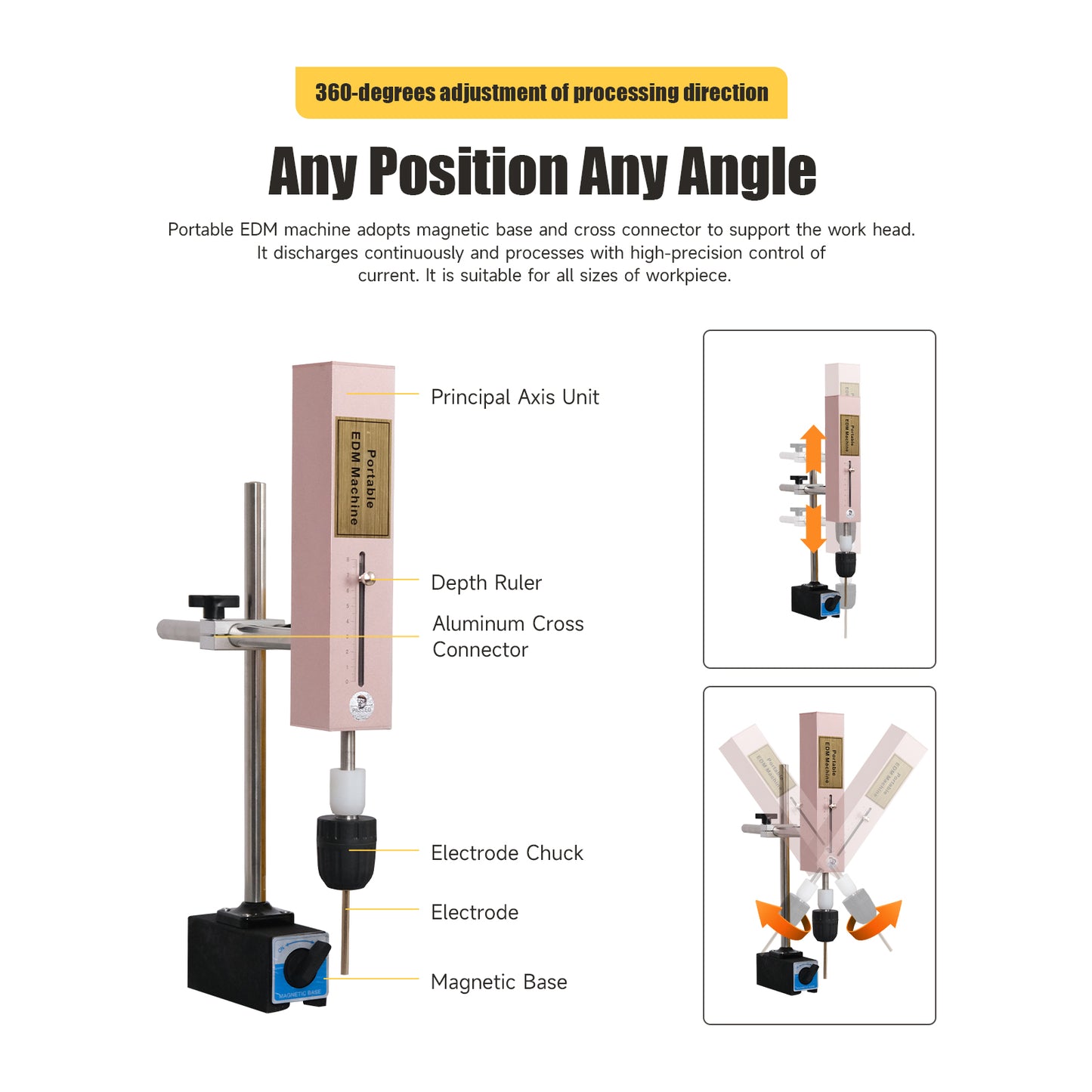 800W Depth Setting EDM Broken Tap Remover Portable Machine M2-M20 (5/64''-25/32'') Broken Tap Extractor