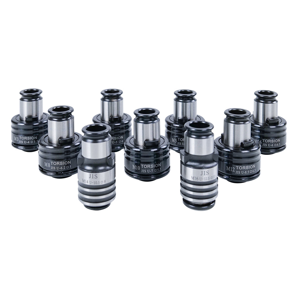 GT12 JIS Collets 9pcs Tapping Collets Chuck GT12 Tapping Adapters for M16R Tapping Machine M3 M4 M5 M6 M8 M10 M12 M14 M16