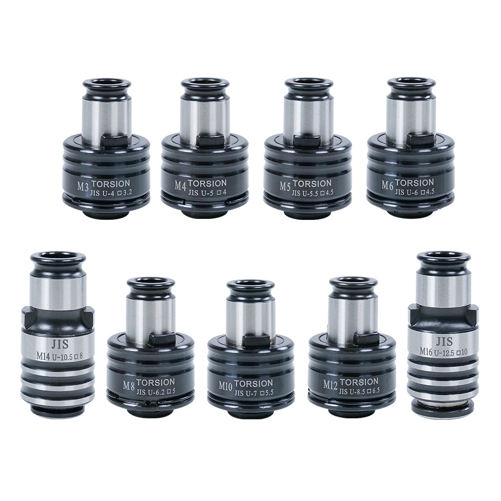 GT12 JIS Collets 9pcs Tapping Collets Chuck GT12 Tapping Adapters for M16R Tapping Machine M3 M4 M5 M6 M8 M10 M12 M14 M16