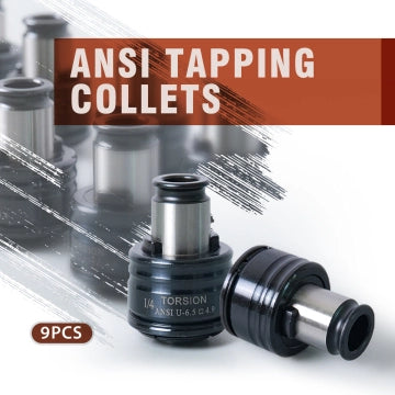 GT12 ANSI Collets 9 pcs GT12 ANSI Tapping Collet Chuck GT12 Tapping Adapters for M16 Electric Tapping Machine