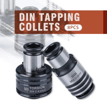 GT12 DIN Collets 8pcs Tapping Collets Chuck GT12 Tapping Adapters for M16R Tapping Machine M3,M4 M5-M6 M8 M10 M12 M14 M16
