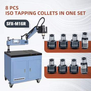 GT12 ISO Collets 8pcs Tapping Collets Chuck GT12 Tapping Adapters for M16R Tapping Machine M3 M4 M5 M6-M8 M10 M12 M14 M16