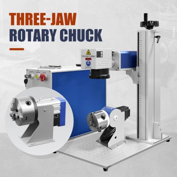 JPT Fiber Laser Rotary Axis Three-Jaw Rotary Chuck D69/D80/D100/D125 Rotary Device for Jewelry, Ring and Cups