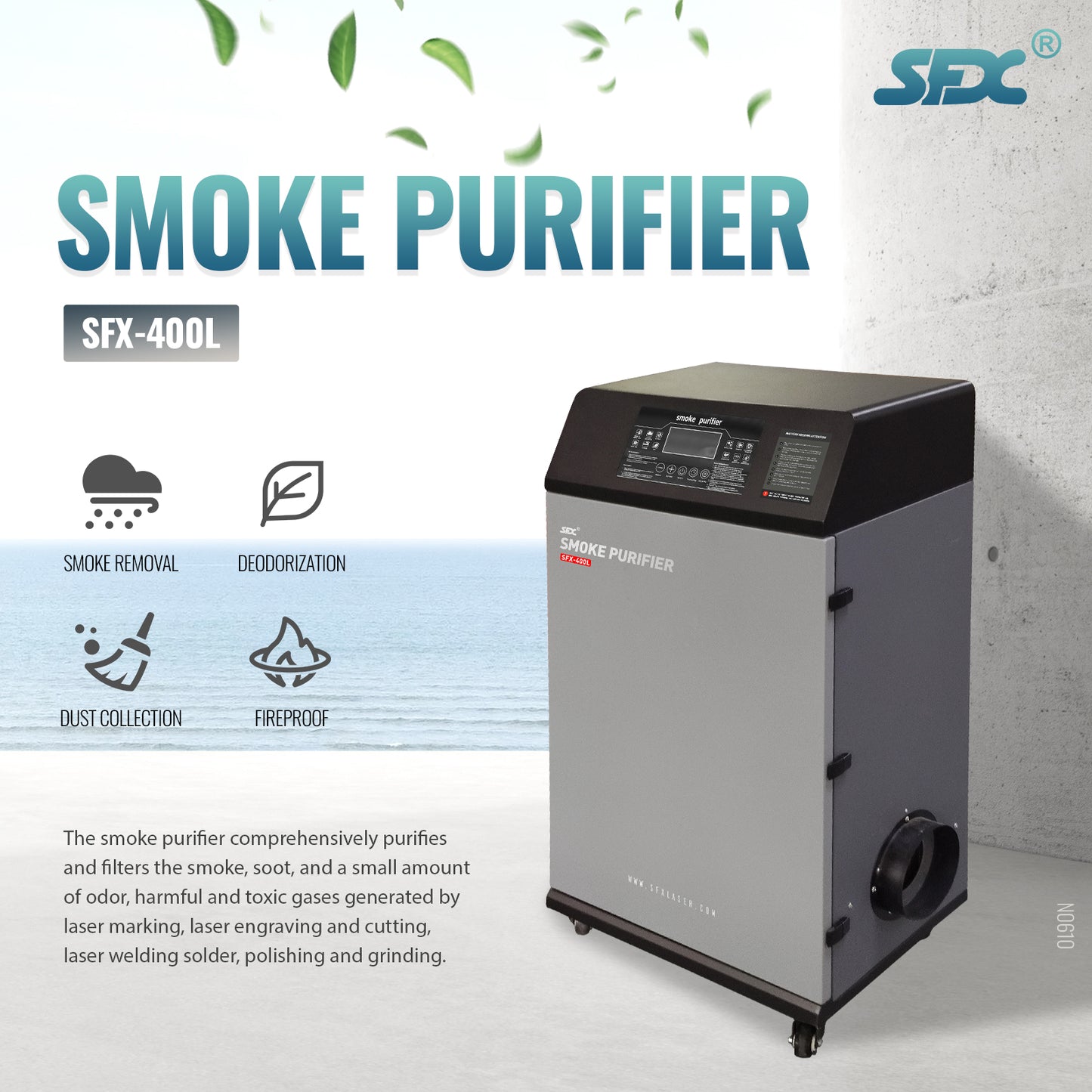 220V SFX-400L Laser Solder Fume Purifier Smoke Purifier for Laser Cleaning Machine