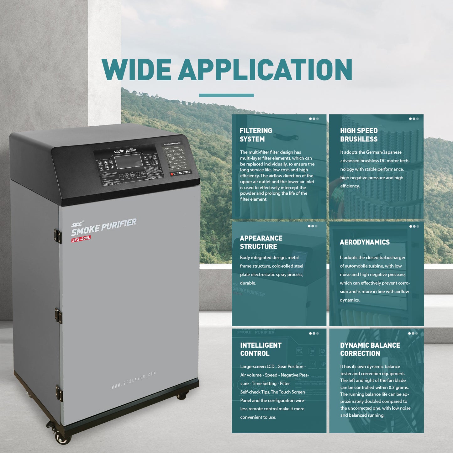 220V SFX-400L Laser Solder Fume Purifier Smoke Purifier for Laser Cleaning Machine