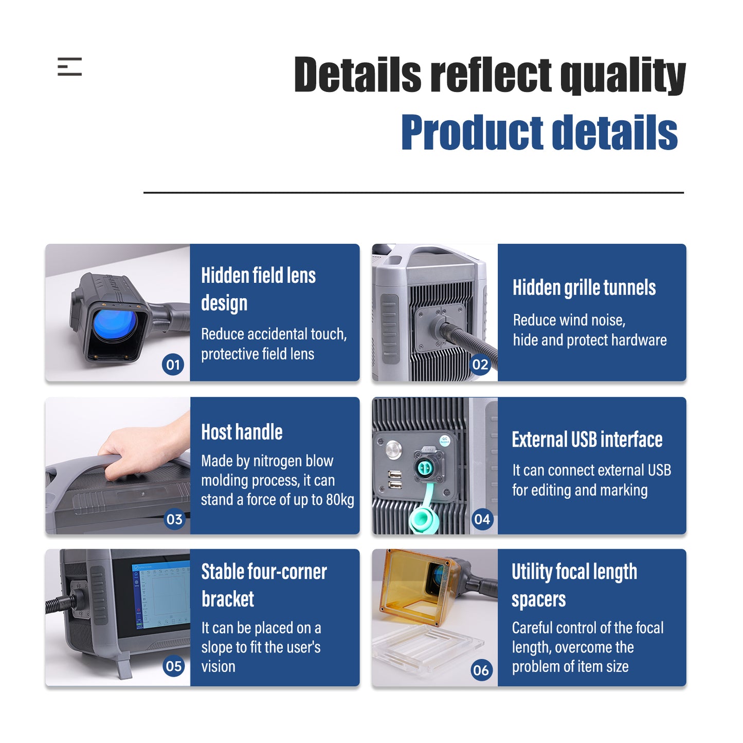 SFX Portable Handheld Laser Marking Machine 20W/30W/50W Fiber Laser Engraver Marker with 70/100/145mm Lens