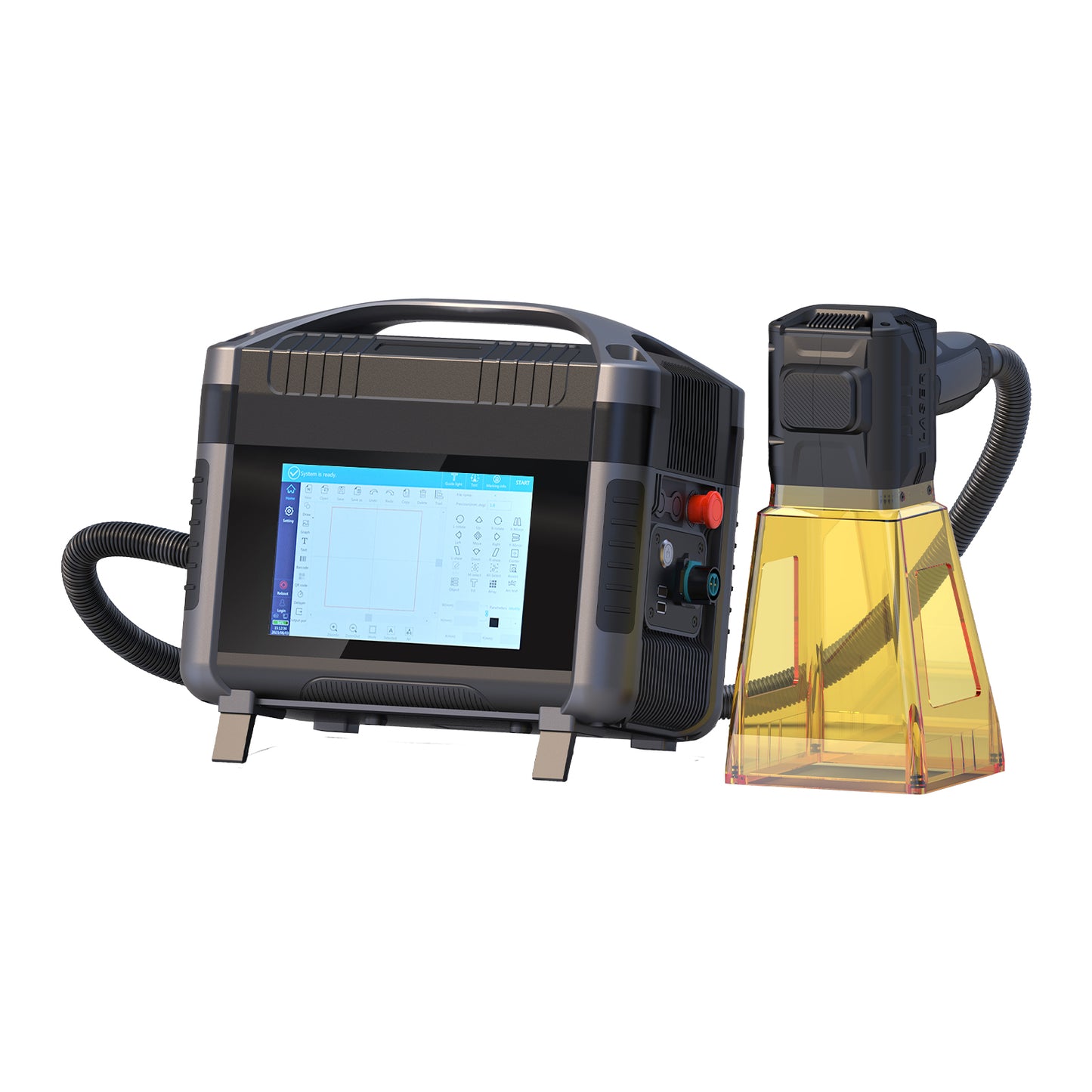 Demo Machine Portable Handheld Fiber Laser Marking Machine 20W with 100mm Lens Without Battery