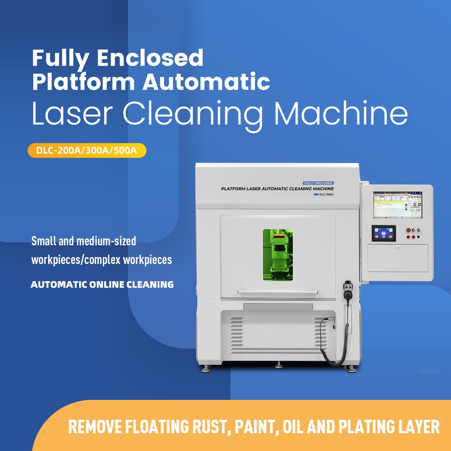 Automatic Fiber Laser Cleaning Machine 300/500W Fully Enclosed Platform 3/5 Axis Linkage Automatic Fiber Laser Cleaner