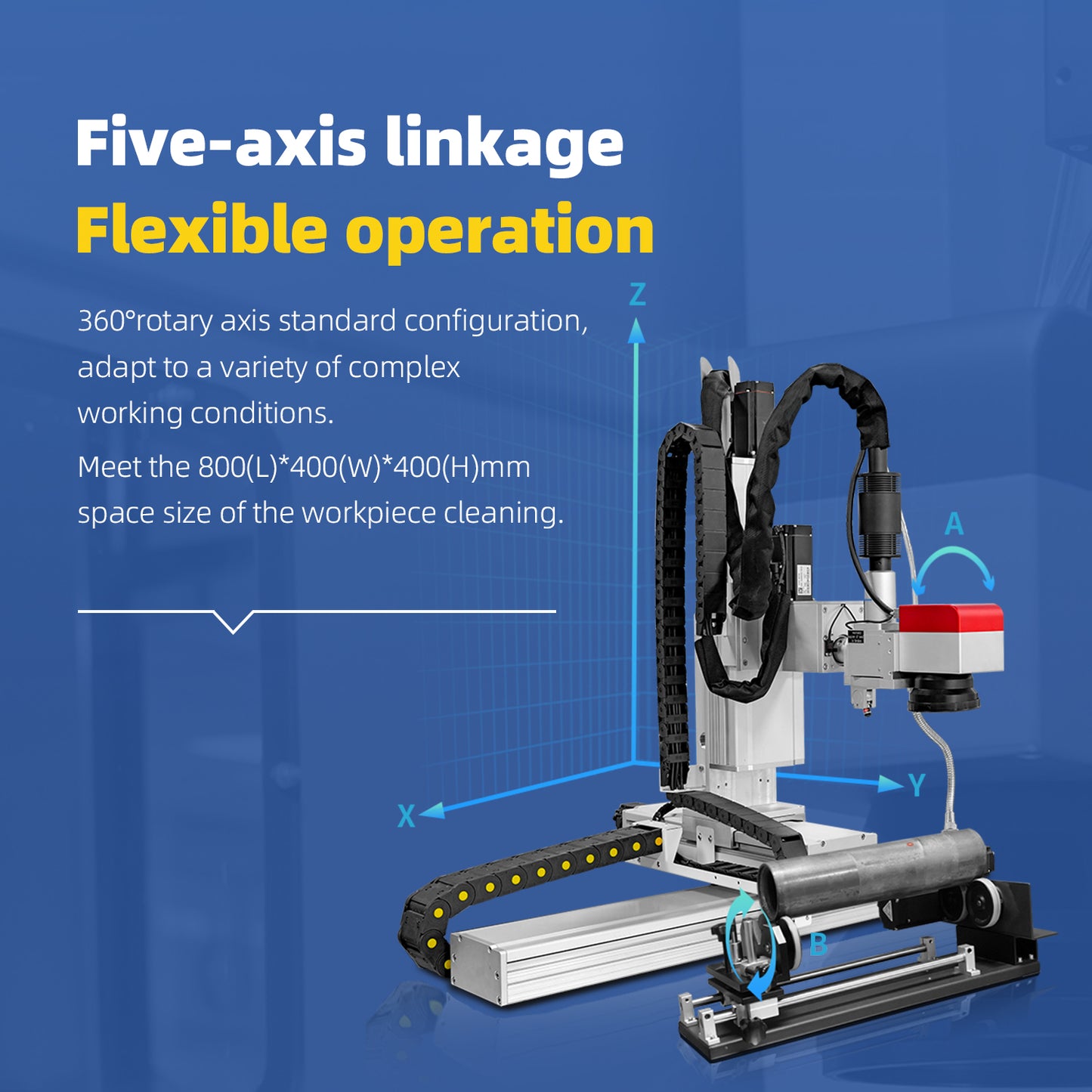 Automatic Fiber Laser Cleaning Machine 300/500W Fully Enclosed Platform 3/5 Axis Linkage Automatic Fiber Laser Cleaner