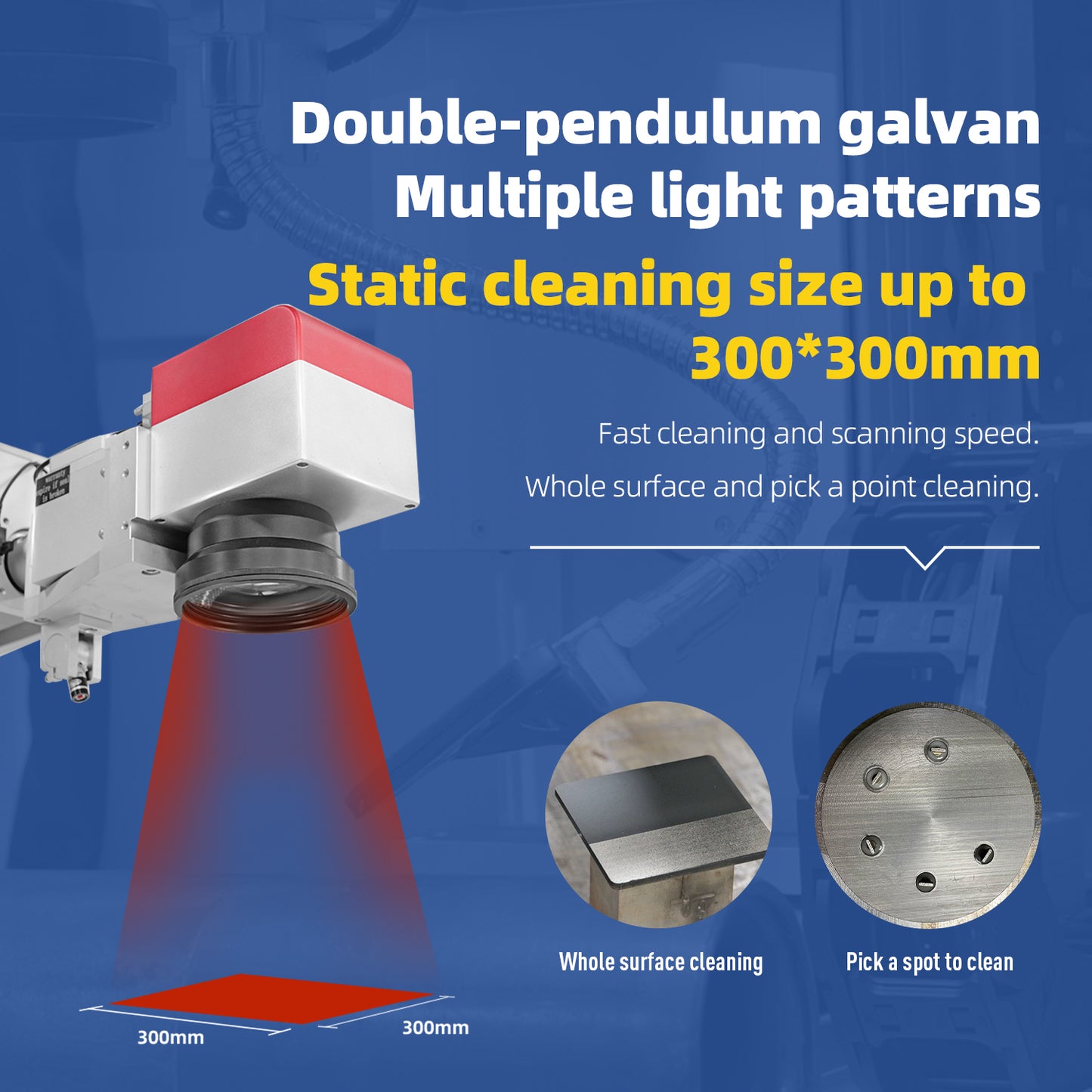 Automatic Fiber Laser Cleaning Machine 300/500W Fully Enclosed Platform 3/5 Axis Linkage Automatic Fiber Laser Cleaner