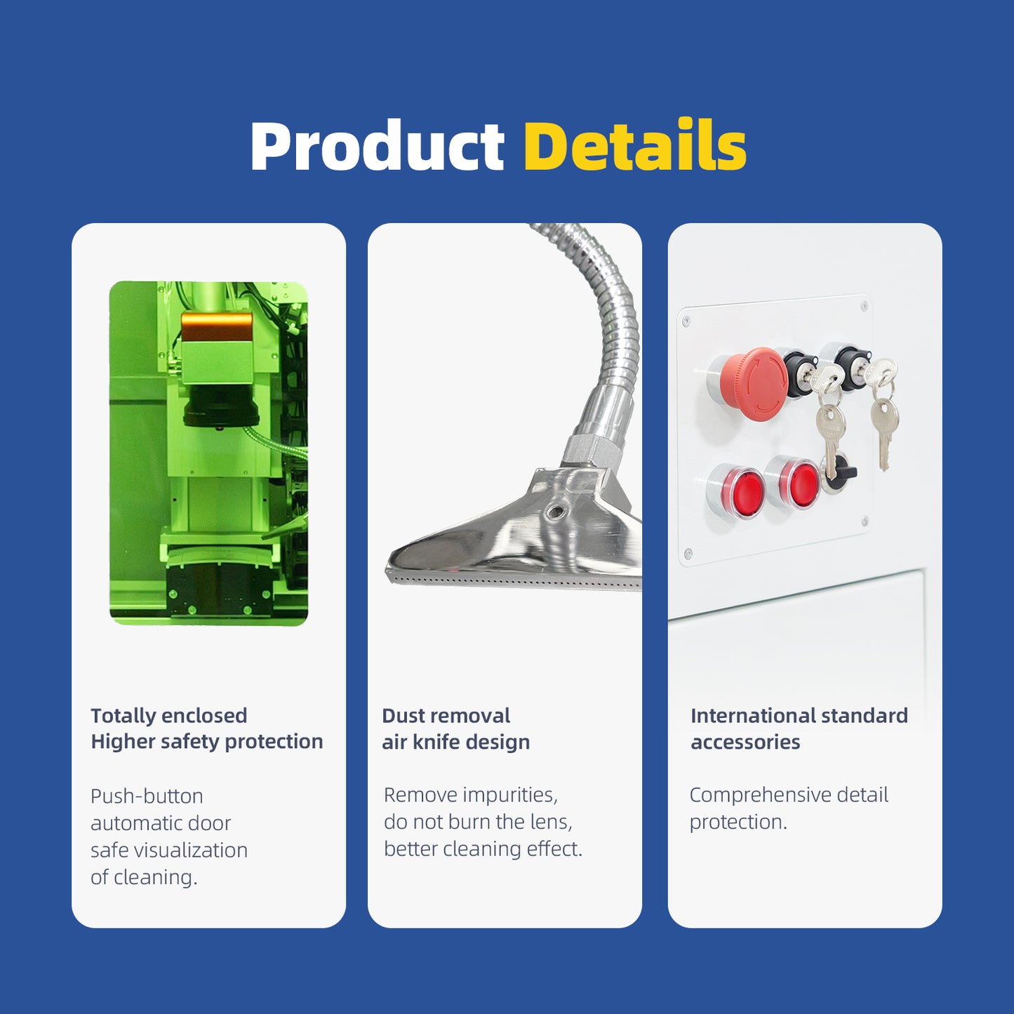 Automatic Fiber Laser Cleaning Machine 300/500W Fully Enclosed Platform 3/5 Axis Linkage Automatic Fiber Laser Cleaner