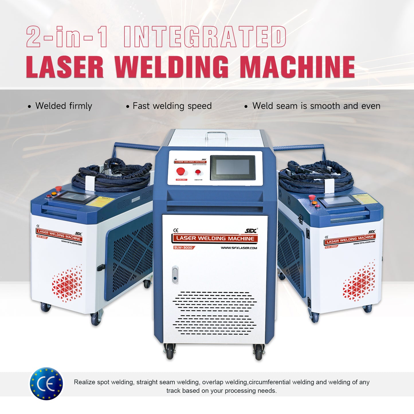 SFX 2-in-1 Integrated Laser Welding Machine SLW-1500W/2000W/3000W Handheld Fiber Laser Welder with Auto Wire Feeder