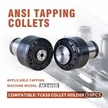TC820 ANSI Collets 10 pcs ANSI Tapping Collet Chuck TC820 Tapping Adapters for M24HR Electric Tapping Machine
