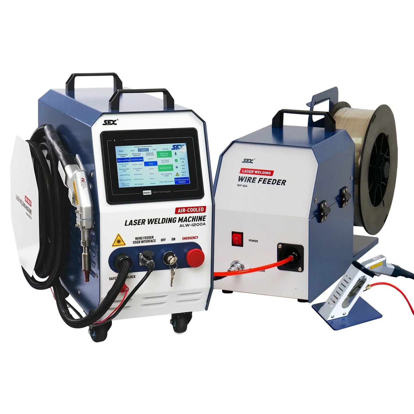 SFX Laser ALW-1200A Portable Air-Cooled Handheld Laser Welding Machine 2 in1 Fiber Laser Welder Machine for Carbon Steel Aluminum