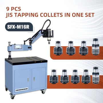 GT12 JIS Collets 9pcs Tapping Collets Chuck GT12 Tapping Adapters for M16R Tapping Machine M3 M4 M5 M6 M8 M10 M12 M14 M16