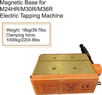 Magnetic Base for Tapping Machine Clamping Force 1000Kg Mobile Base Magnet for M24HR/M30R/M36R Electric Tapping Machine