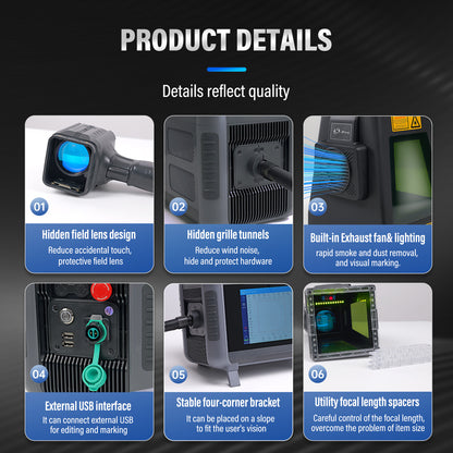 Máquina de marcado láser portátil SFX LASER de 20 W, 30 W y 50 W, serie Pro, área de marcado de 100 x 100 mm