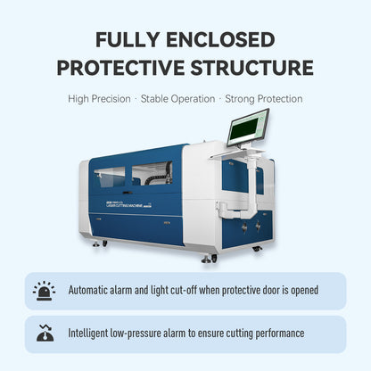 SFX Fiber & CO2 Integrated Cutting Machine SFX-1390FC 130/150/180W Laser Cutter With 1300*900mm Working Area