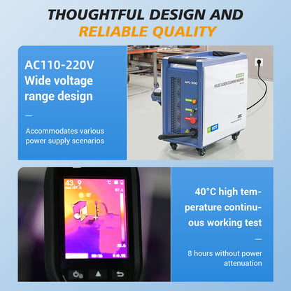 SFX Air-Cooled Pulse Laser Cleaning Machine AGC 300W 500W Laser Cleaner Rust Paint Varnish Coating Removal for Metal and Stone