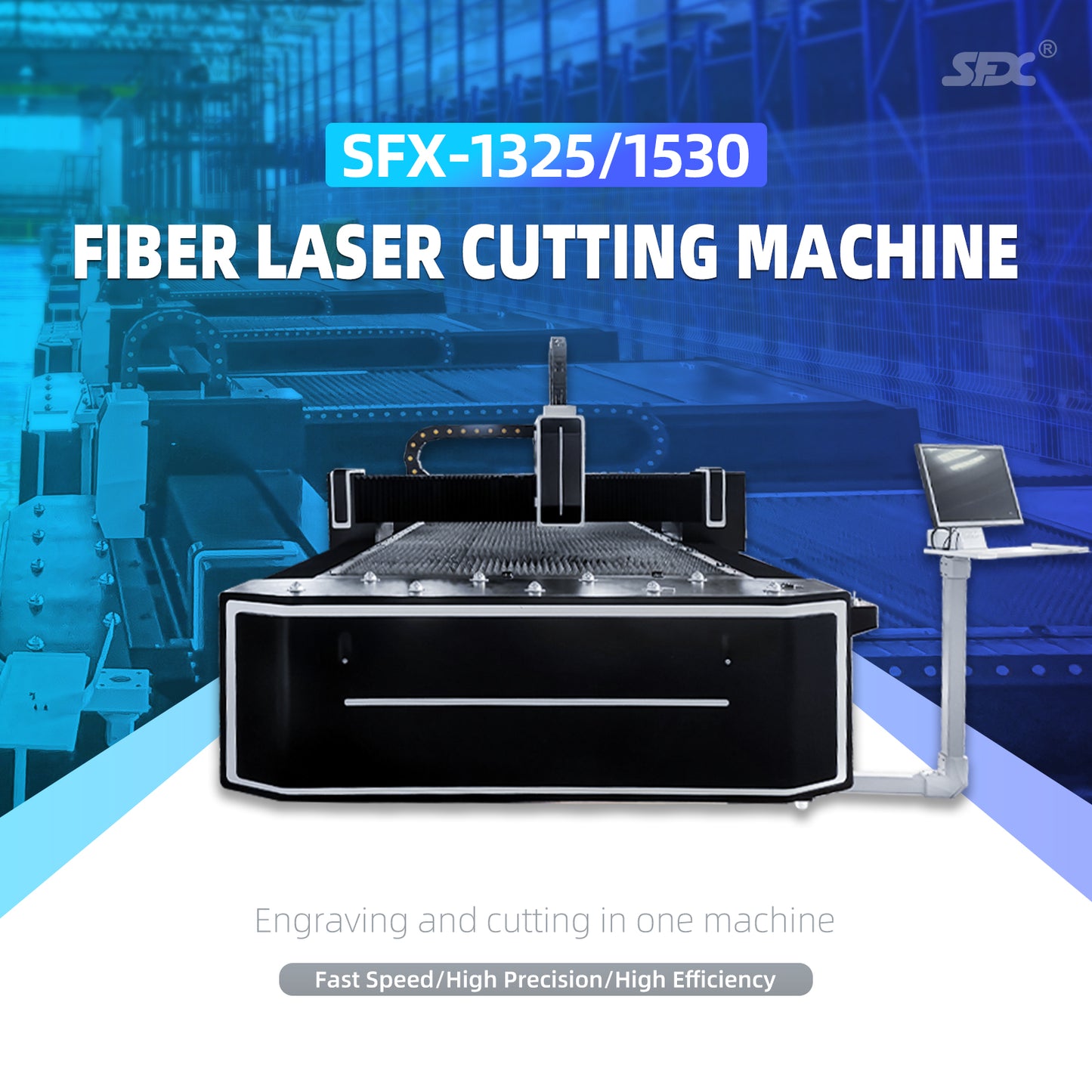 SFX 1530 Fiber Laser Cutting Machine 3000W 6000W CNC Metal Laser Cutter 1500x3000mm High Precision