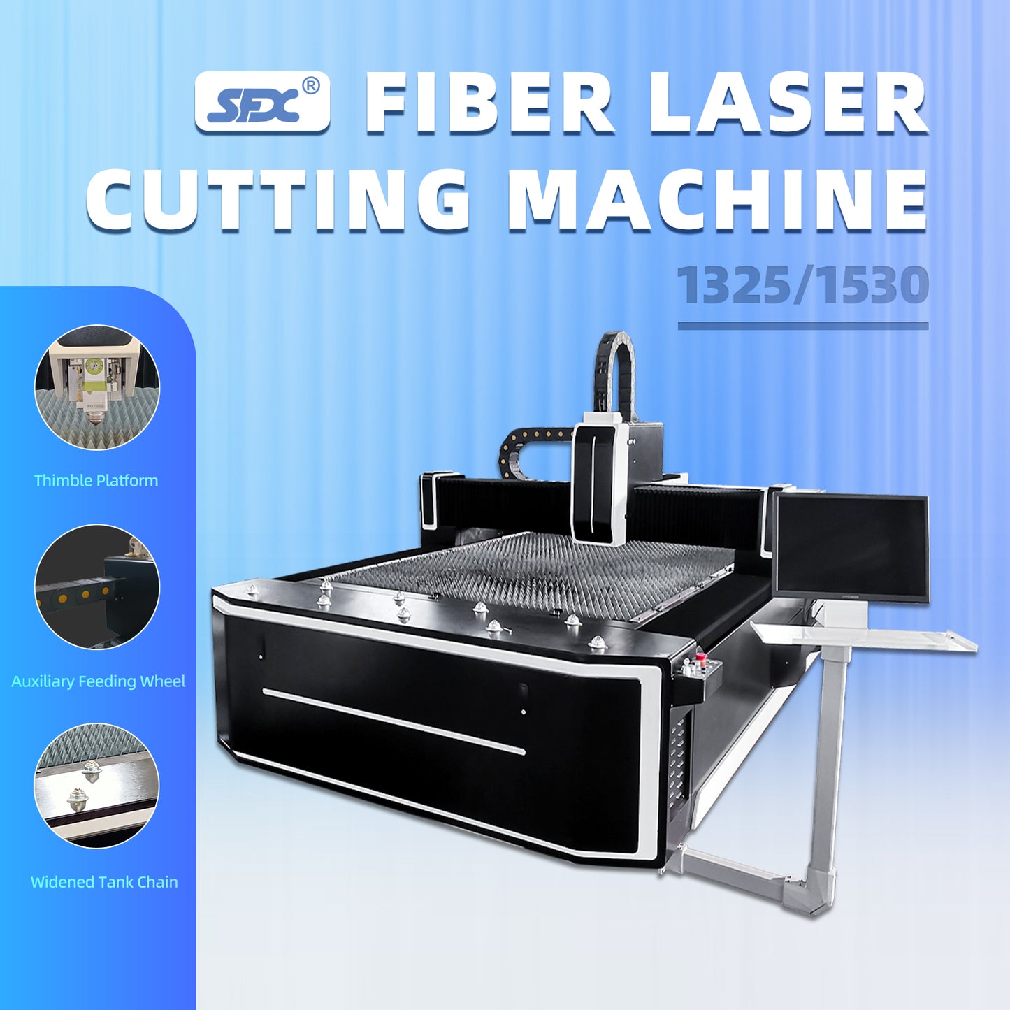 SFX 1530 Fiber Laser Cutting Machine 3000W 6000W CNC Metal Laser Cutter 1500x3000mm High Precision