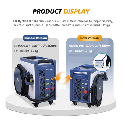 US Stock SFX APC 300W/ 500W Air-Cooled Pulsed Laser Cleaning Machine Laser Wood Stripping machine Paint Rust Plating Coating Removal Tool