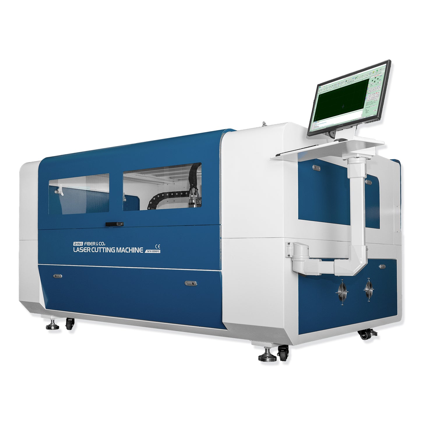 SFX Fiber & CO2 Integrated Cutting Machine SFX-1390FC 130/150/180W Laser Cutter With 1300*900mm Working Area