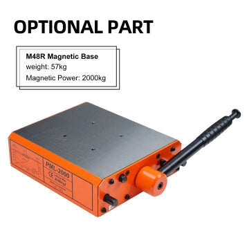 Magnetic Base for Tapping Machine Clamping Force 2000Kg Mobile Base Magnet for M48 Electric Tapping Arm