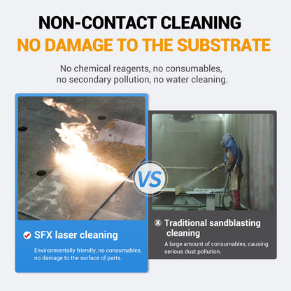 US Stock 90% New SFX 500W Air-Cooled Pulse Laser Cleaning Machine for Rust Paint Coating Removal