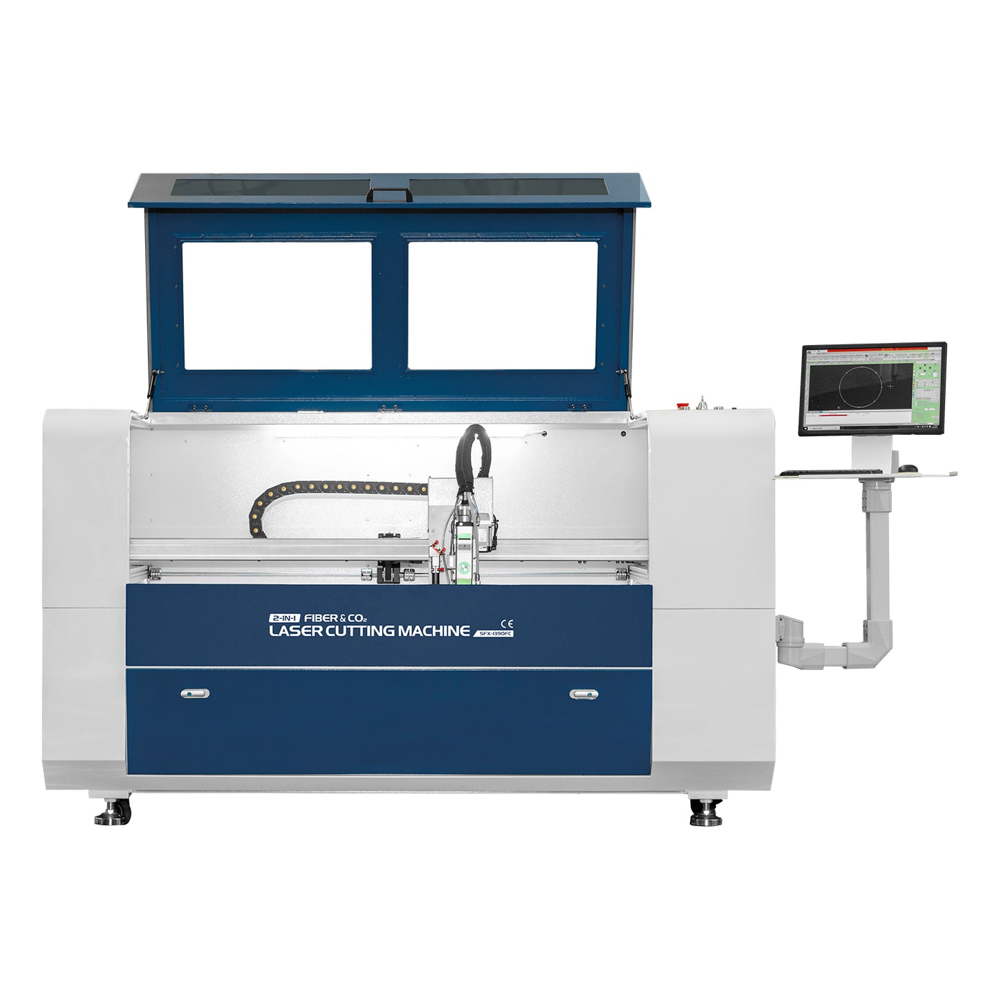 SFX Fiber & CO2 Integrated Cutting Machine SFX-1390FC 130/150/180W Laser Cutter With 1300*900mm Working Area