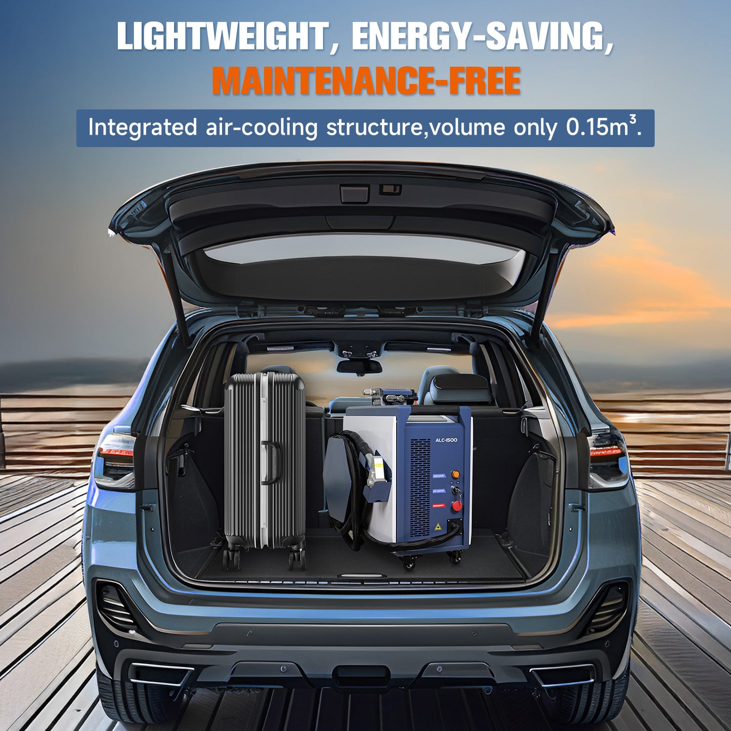 US Stock SFX 1500W Air-cooled Continuous Laser Cleaning Machine ALC-1500 for Rust Paint Oil Stains Graffiti Removal