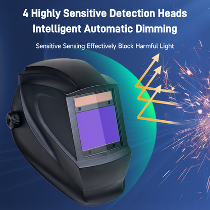 Ultimate Laser Protection Welding Helmet with Auto Darkening Dual True Color Lenses for Laser Welding and Cleaning