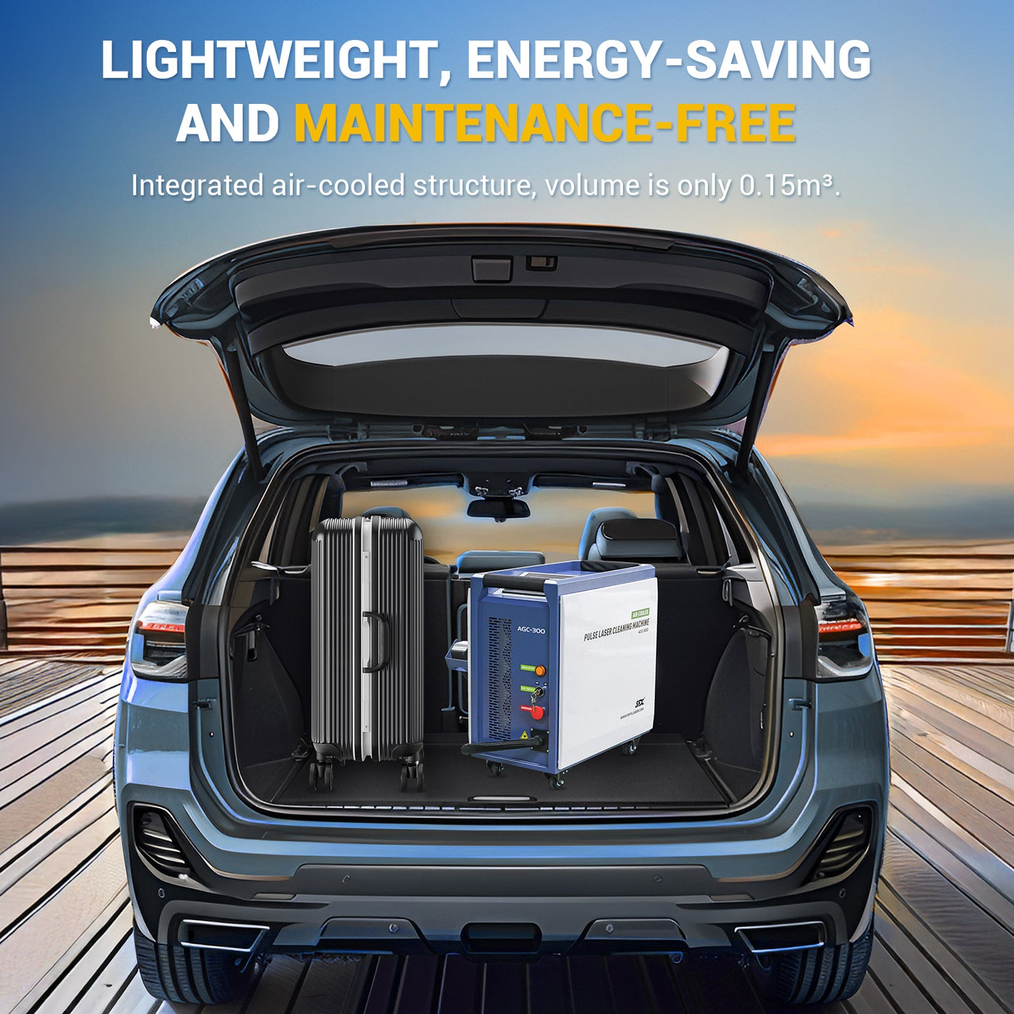 US Stock Used AGC-300A SFX Laser Cleaning Machine 300 Portable Laser Rust Removal with Self-propelled Device