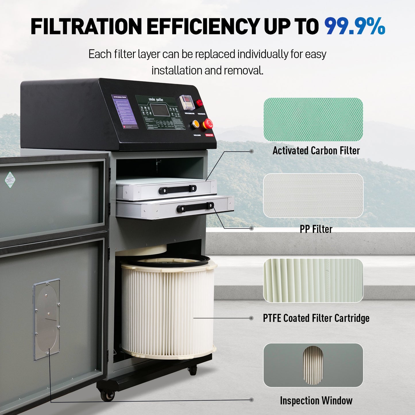 SFX 1200W Smoke Purifier for Laser Cleaning & Welding | 99.9% High-Efficiency Fume Extraction