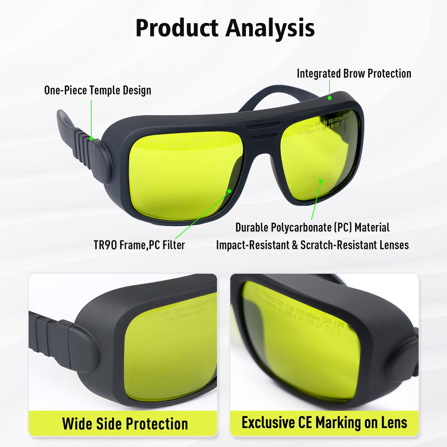 Gafas de seguridad láser SFX XI-05P Especial para máquina de limpieza Anti-radiación láser