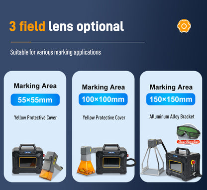 SFX 60W Portable Handheld Laser Marking Machine Metal Laser Engraver with 55*55/100*100/150*150mm Lens